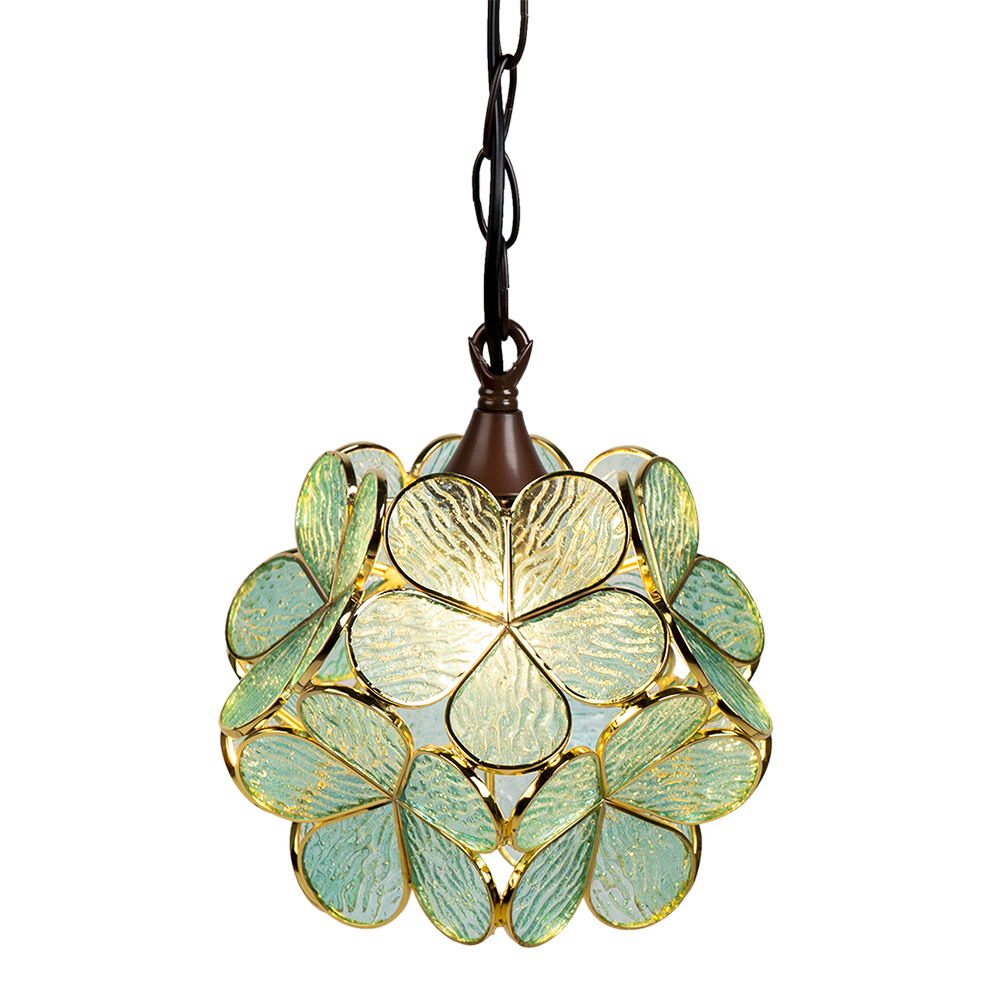 [5LL-6094] Suspension Tiffany Vert 21x21x17/90 cm E14/max 1x40W