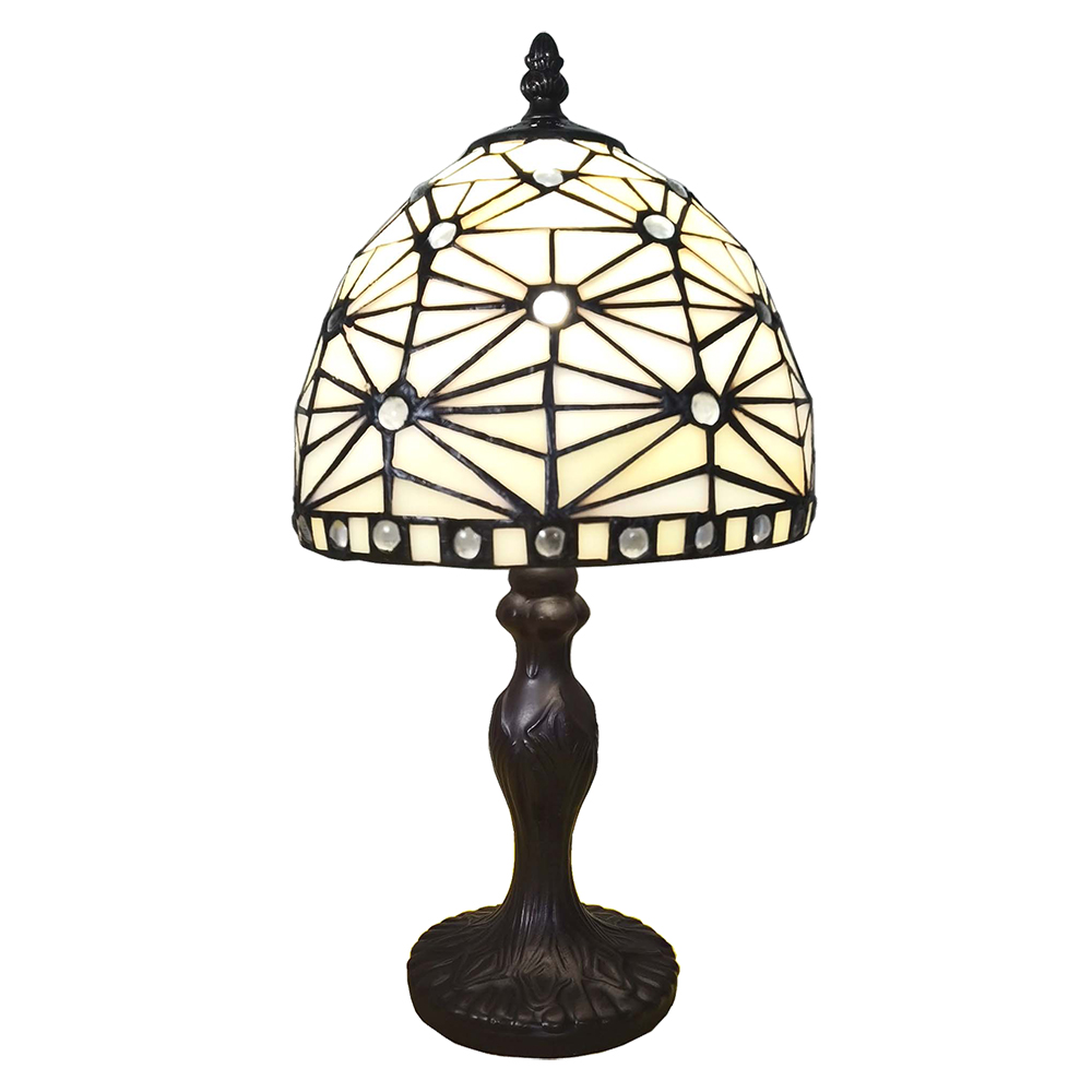 [5LL-6105] Lampe de table Tiffany Beige Ø 18x33 cm E14/max 1x25W