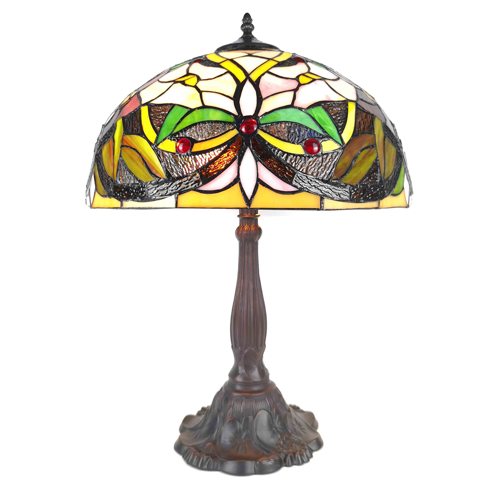 [5LL-6126] Wall Lamp Tiffany Cream Ø 41x58 cm E27/max 2x60W