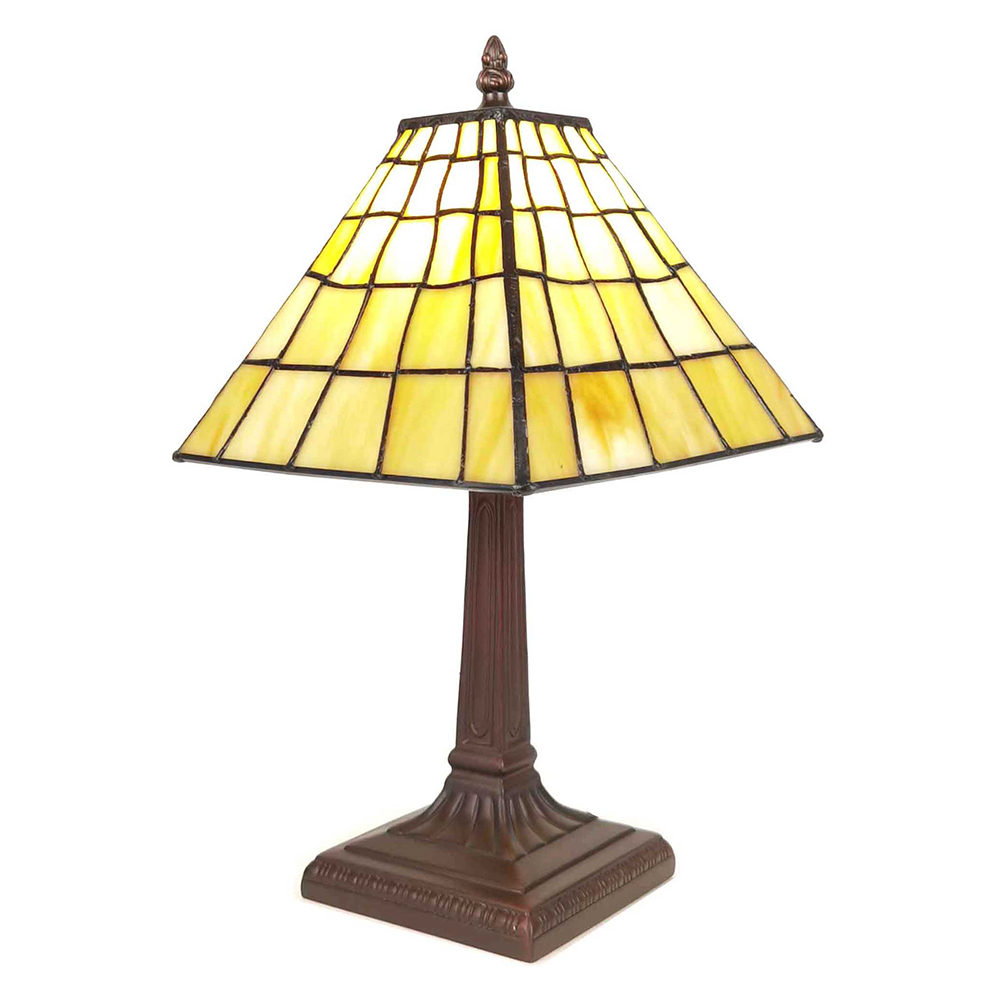 [5LL-6140] Tiffany Tischlampe Gelb Ø 20x38 cm E14/max 1x40W
