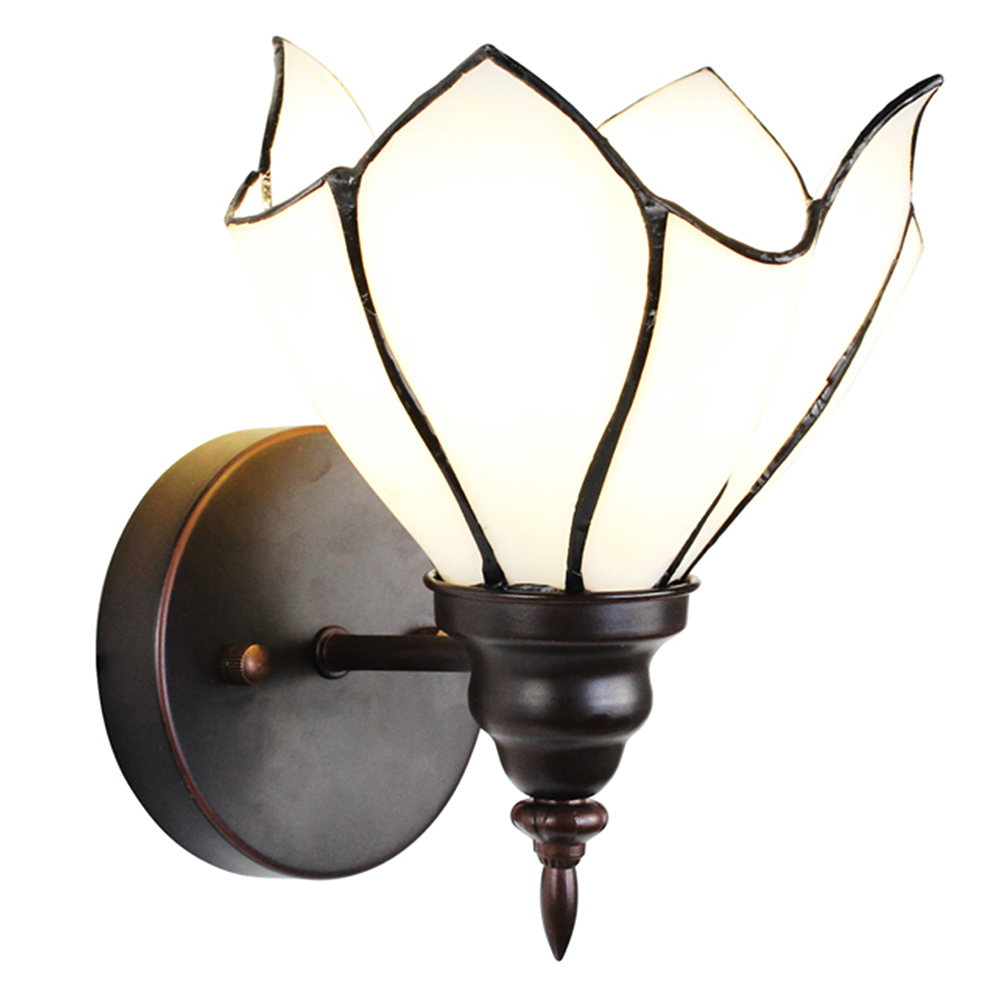 [5LL-6187] Tiffany Wandlampe Beige, Braun 23x17x19 cm E27/max 1x40W