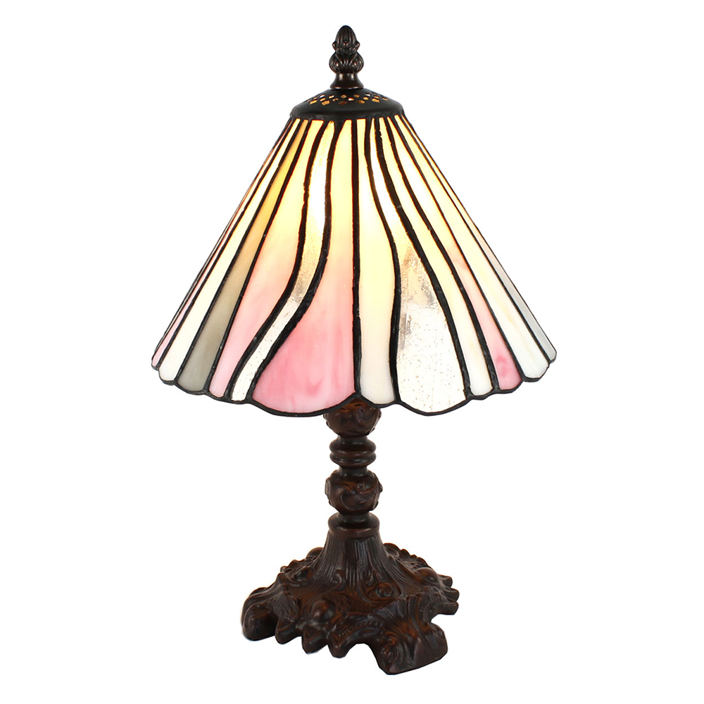 [5LL-6193] Lampada parete Tiffany Rosa, Beige Ø 20x34 cm E14/max 1x25W