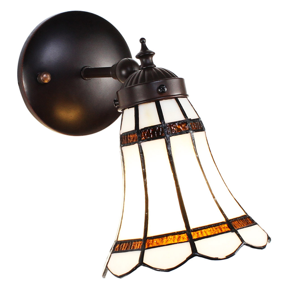 [5LL-6205] Tiffany Wandlampe Weiß, Rot 17x12x23 cm E14/max 1x40W