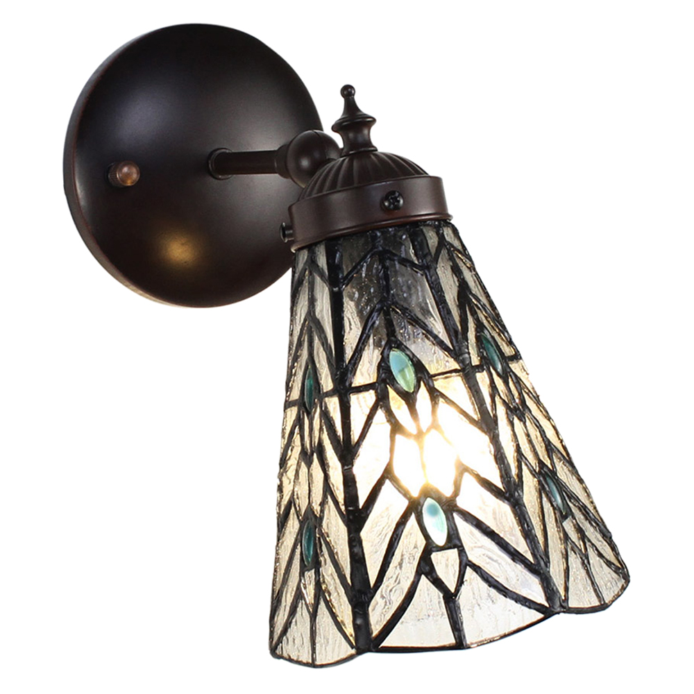 [5LL-6208] Tiffany Wandlampe Grau, Blau 17x12x23 cm E14/max 1x40W