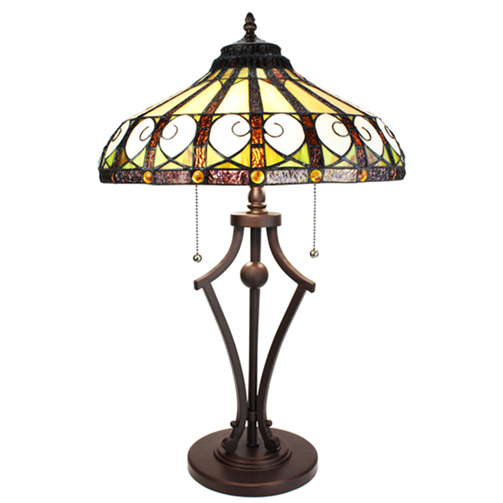 [5LL-6278] Table Lamp Tiffany Ø 41x64 cm E27/max 2x60W