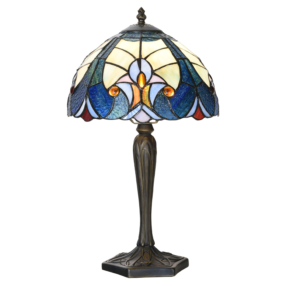 [5LL-6306] Tiffany Tischlampe Blau Ø 25x40 cm E14/max 1x40W