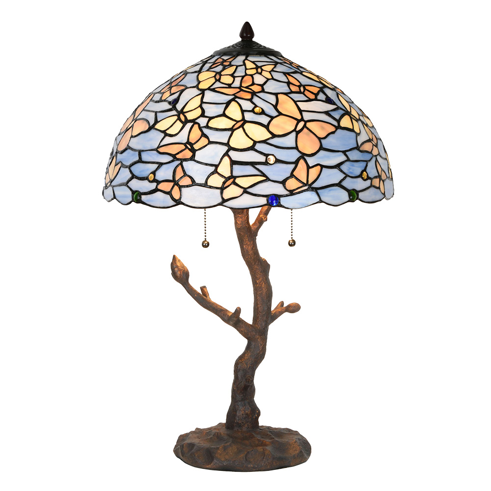 Tiffany Tischlampe Blau Ø 40x60 cm E27/max 2x60W