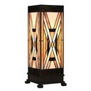 Lampada da tavolo Tiffany Marrone Beige 17x17x44 cm E27/max 1x40W