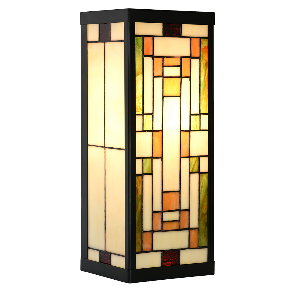 [5LL-6363] Wall Lamp Tiffany Beige Green 14x16x40 cm E27/max 1x100W