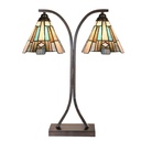 Table lamp Tiffany Brown Blue 48x19x57 cm E27/max 2x60W