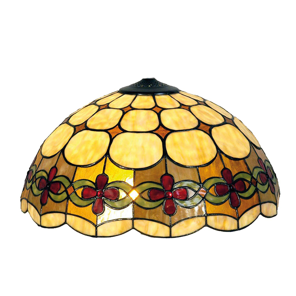 [5LL-7807] Abat-jour Tiffany Beige, Rouge Ø 40x23 cm