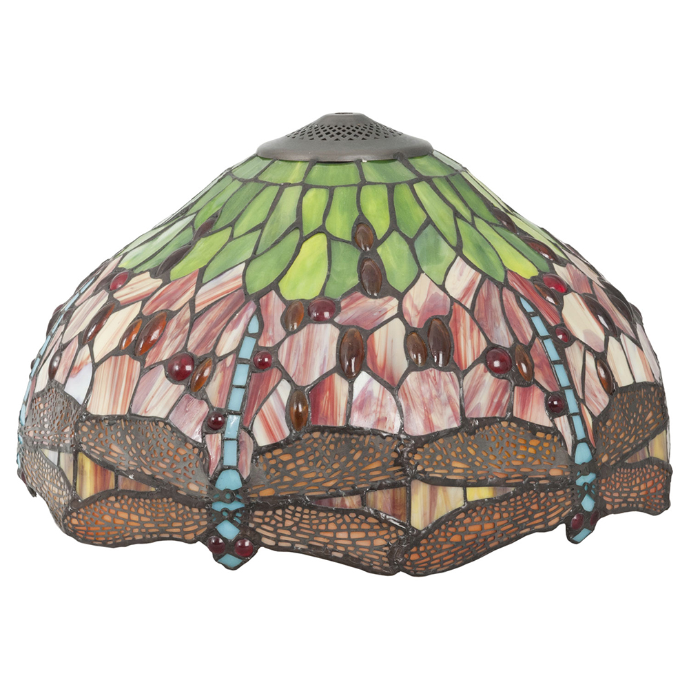 [5LL-9201] Paralume Tiffany Rosso, Verde Ø 42x24 cm