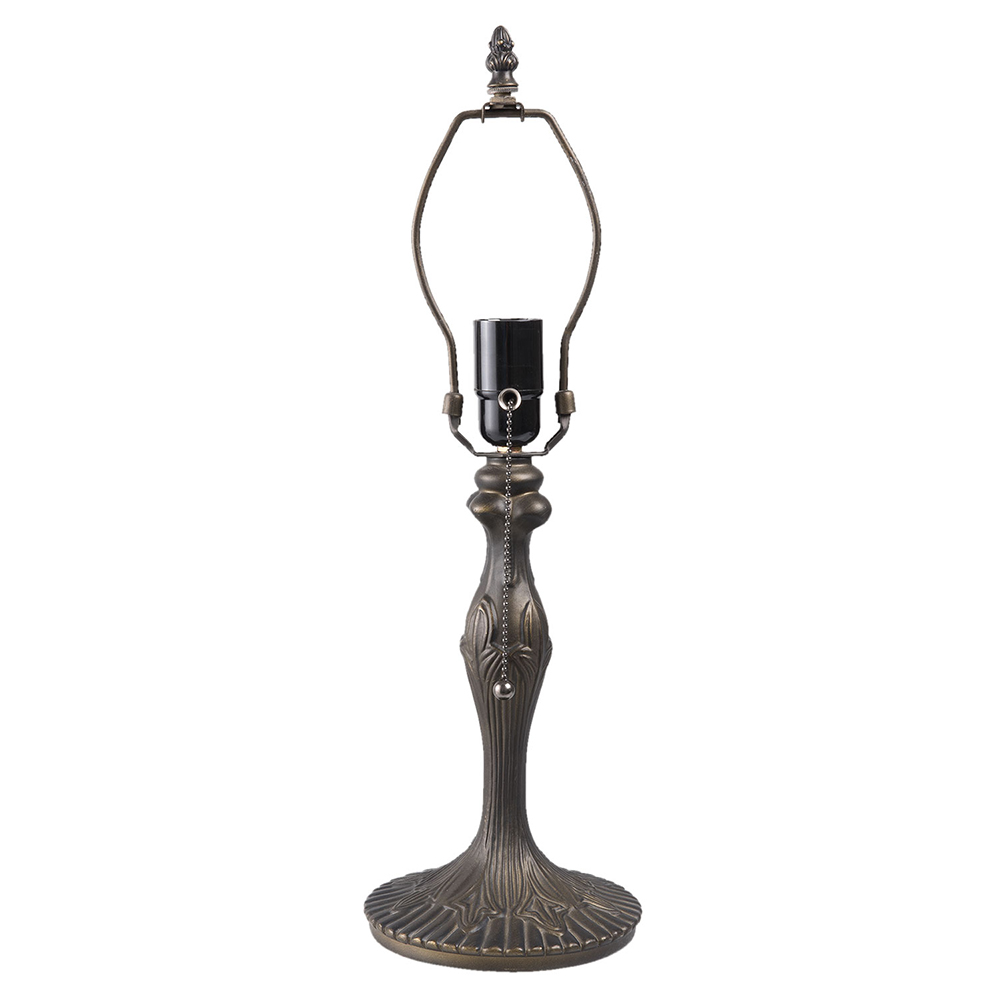 [5LL-9318] Pied de lampe Lampe de table Tiffany Marron Ø 15x42 cm E27/max 1x60W