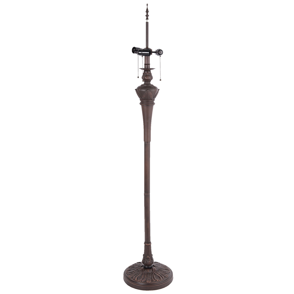 [5LL-9459] Lampensockel Stehlampe Tiffany Braun Ø 31x164 cm E27/max 3x60W