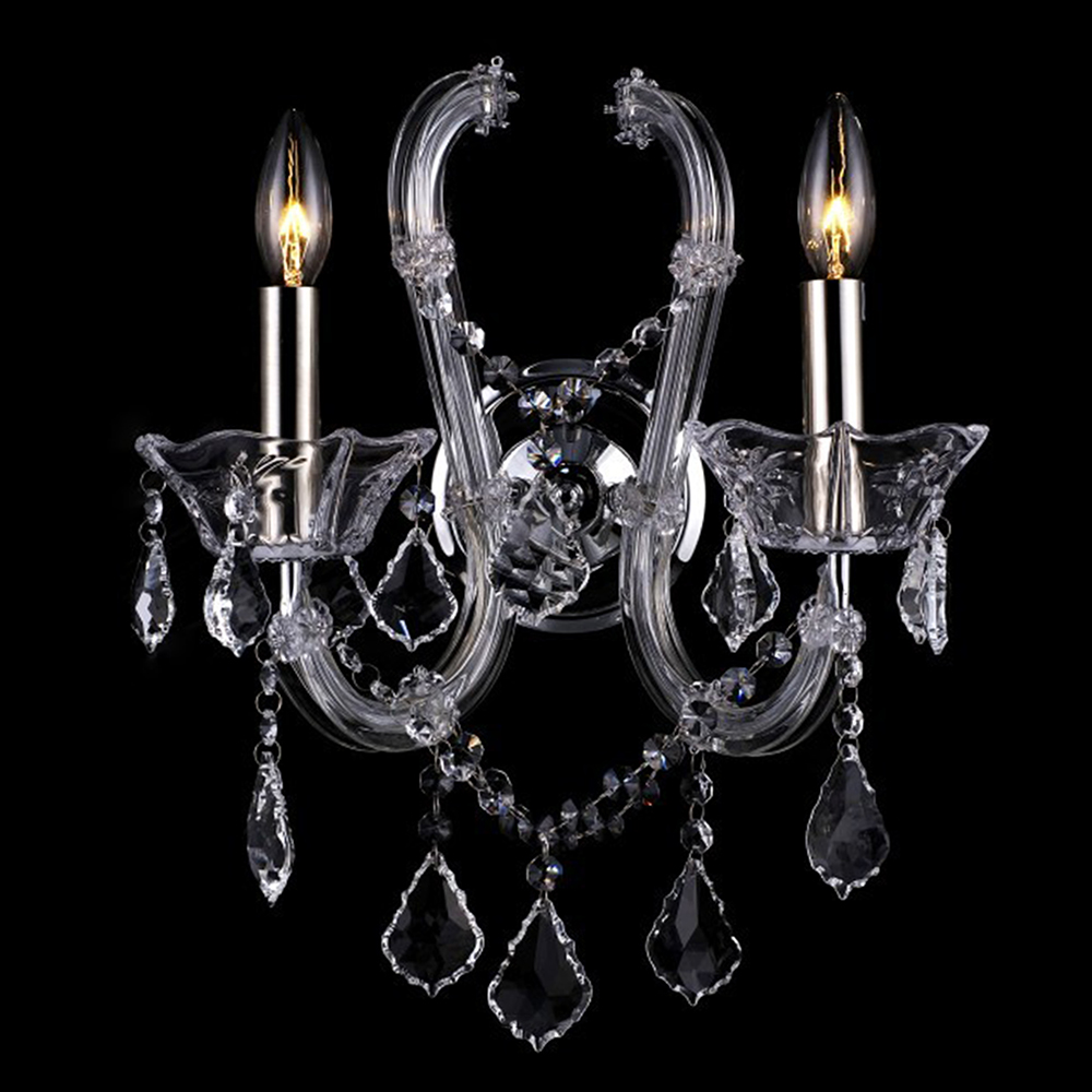 [5LL-CR133] Wandlamp kristal 2 lichts 30x18x37 cm E14/max 2x40W