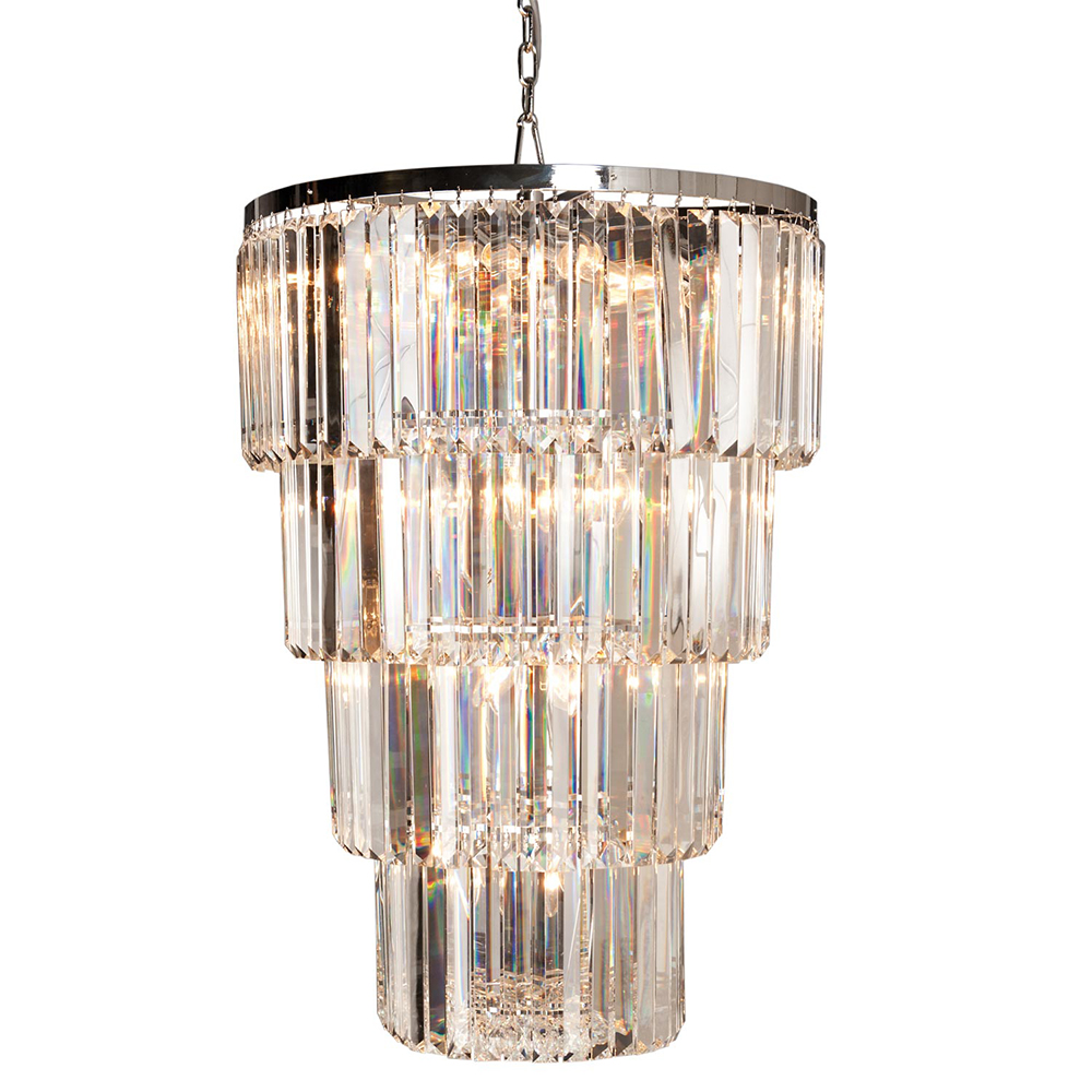 [5LL-CR84] Kroonluchter Chrome/helder Ø 65x96 cm E14/max 24x40W