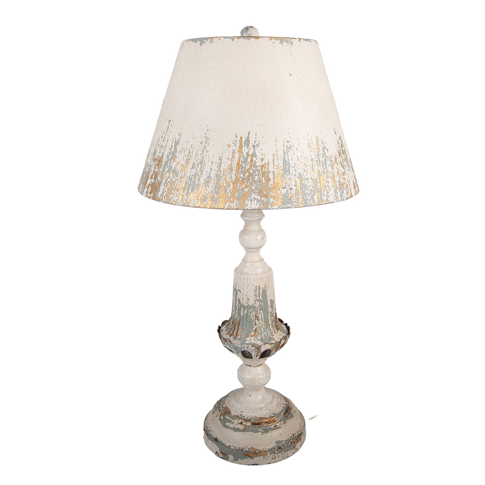 [5LMC0049] Tischlampe Beige Grau Ø 36x70 cm E27/max 1x60W