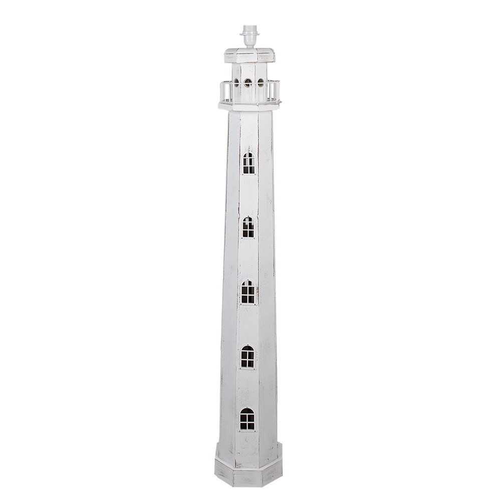 [5LMP278W] Lampadaire Phare Blanc 23x23x140 cm E27/max 1x60W