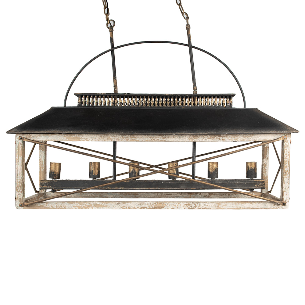 [5LMP370] Lampada a sospensione Nero Marrone 99x30x70 cm E27/max 6x60W