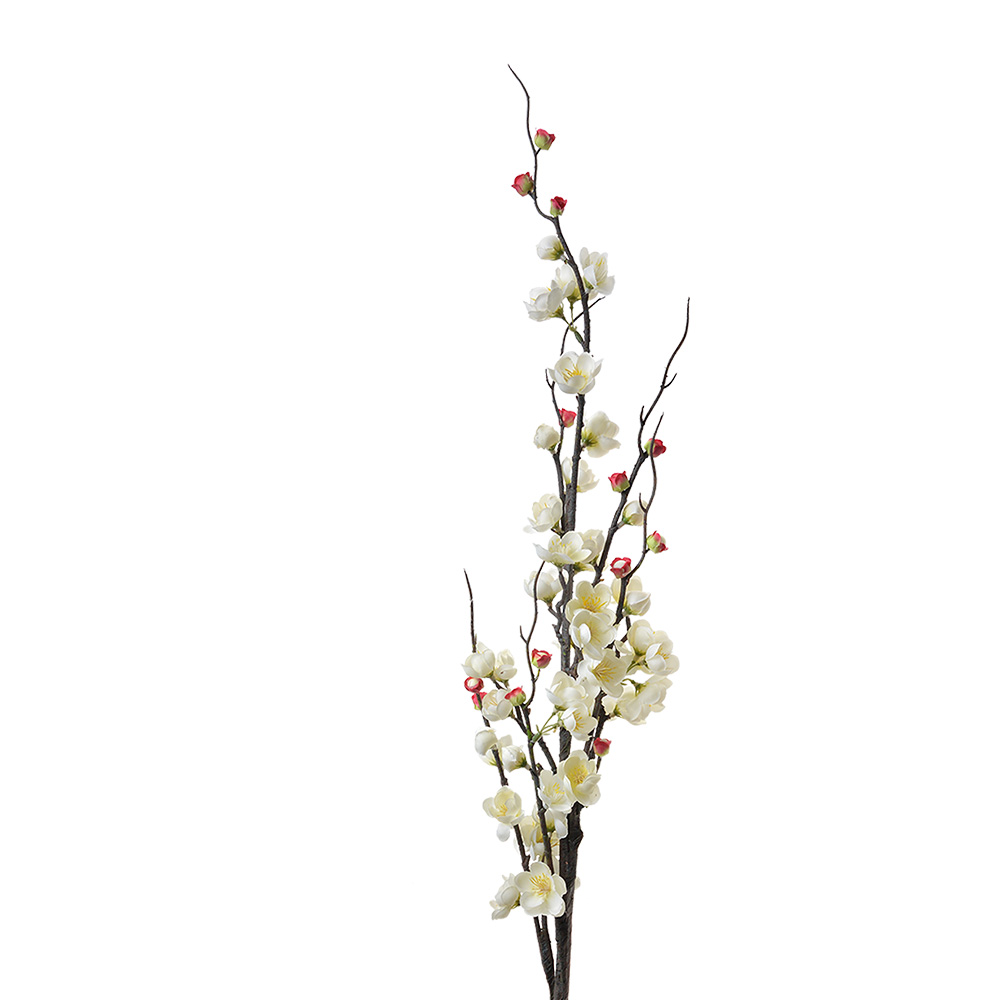 [5PL0110W] Decoratie tak met bloemen  7x7x115 cm