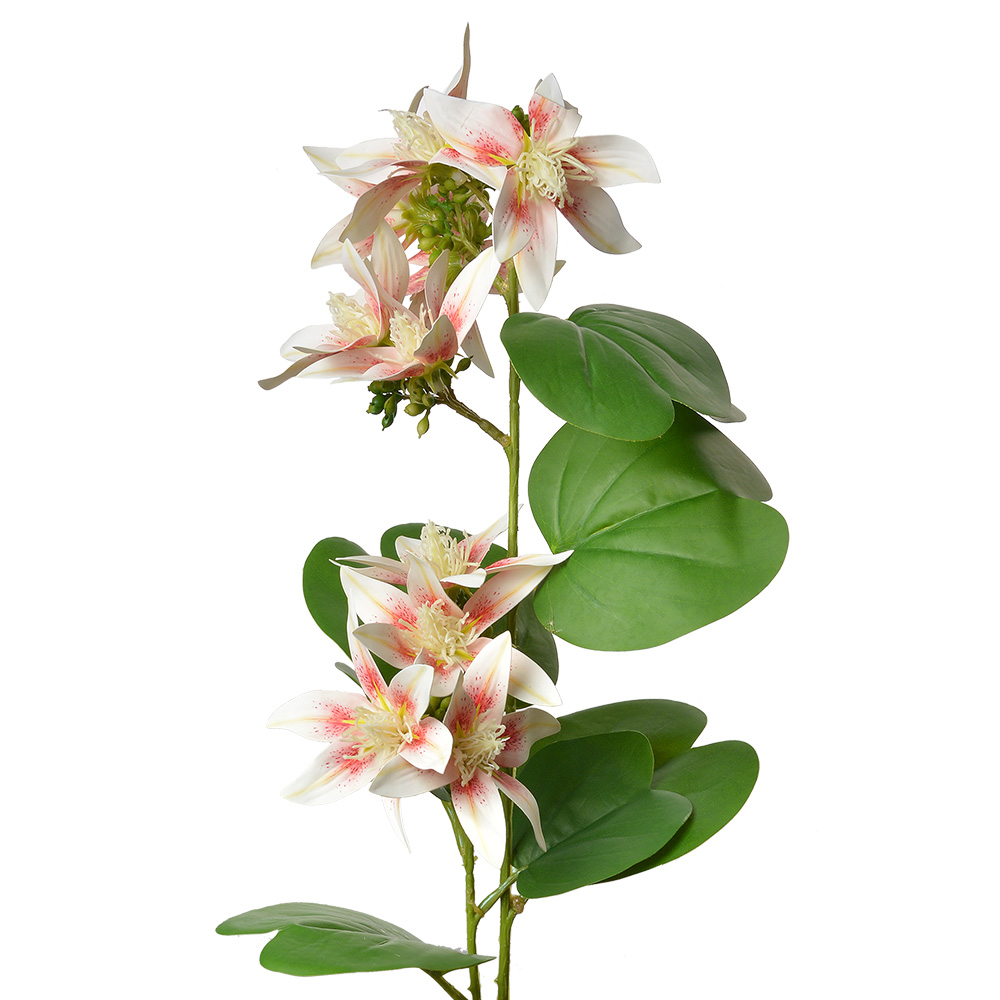 [5PL0116W] Decorazione tak met bloemen 18x10x80 cm