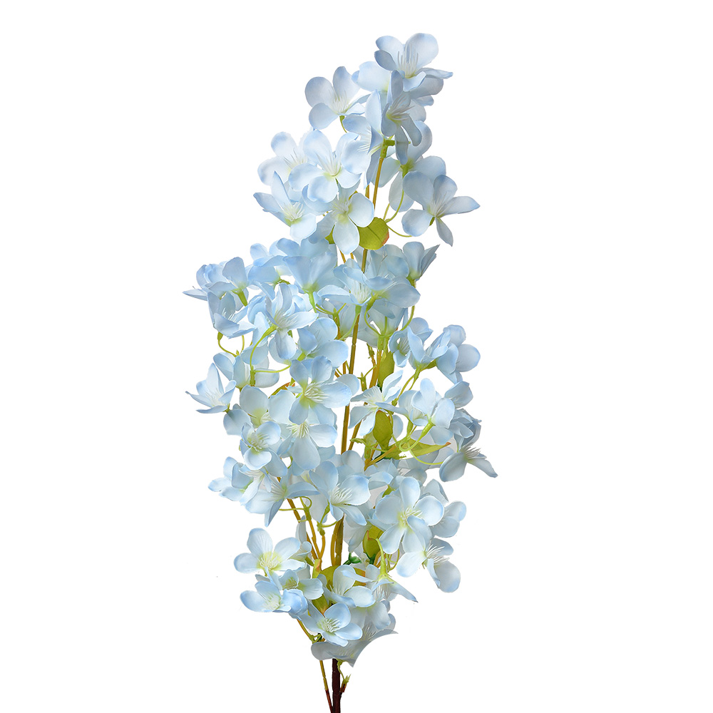 [5PL0117BL] Decoratie tak met bloemen 15x8x100 cm