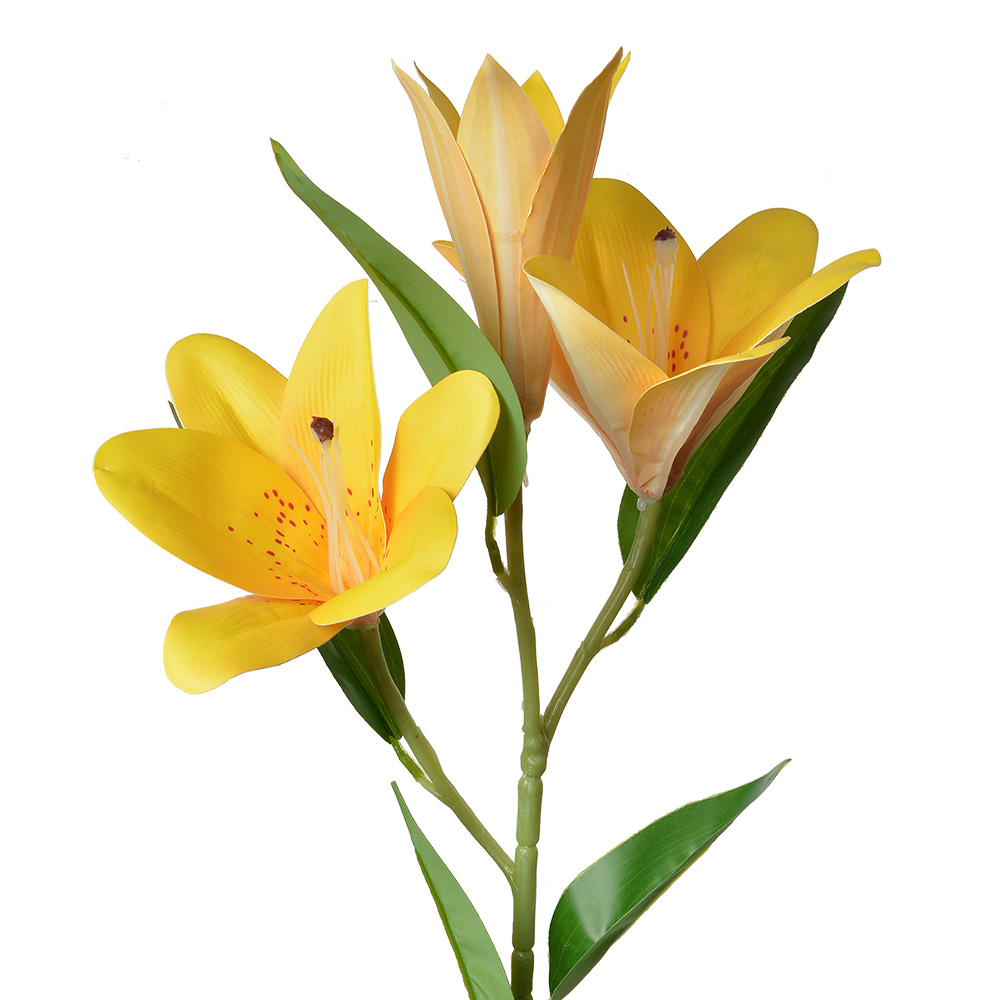 [5PL0119Y] Decoratie tak met bloemen 17x12x71 cm