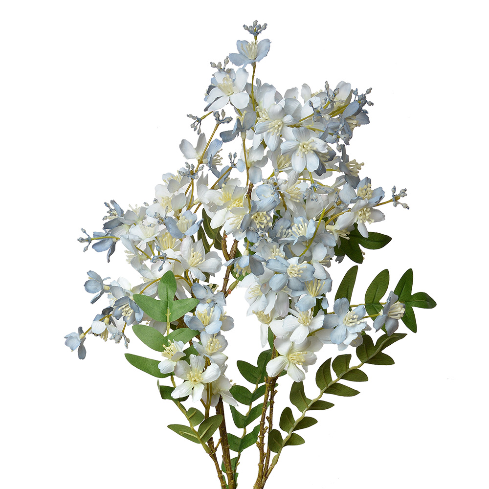 [5PL0121BL] Decoratie tak met bloemen 20x9x86 cm