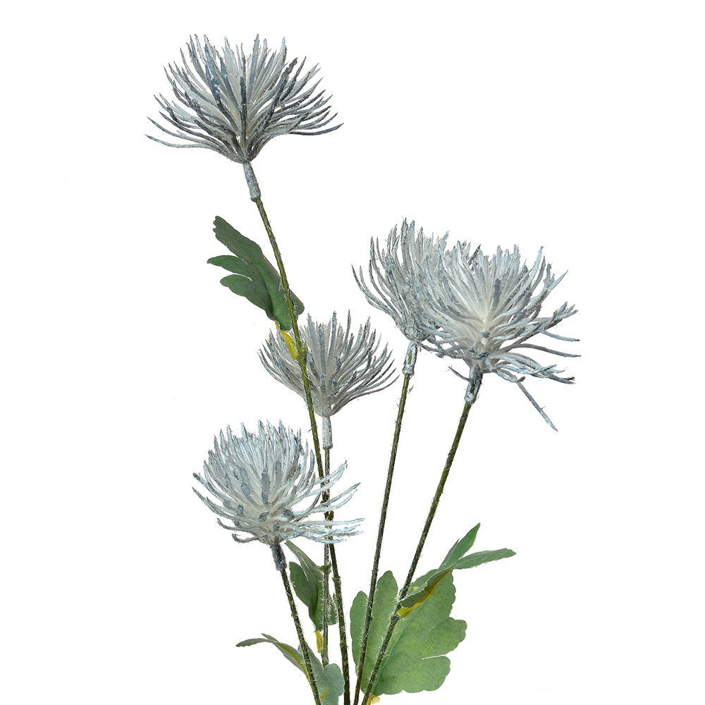 [5PL0124BL] Deko Ast mit Blumen Blau Grün 16x9x70 cm
