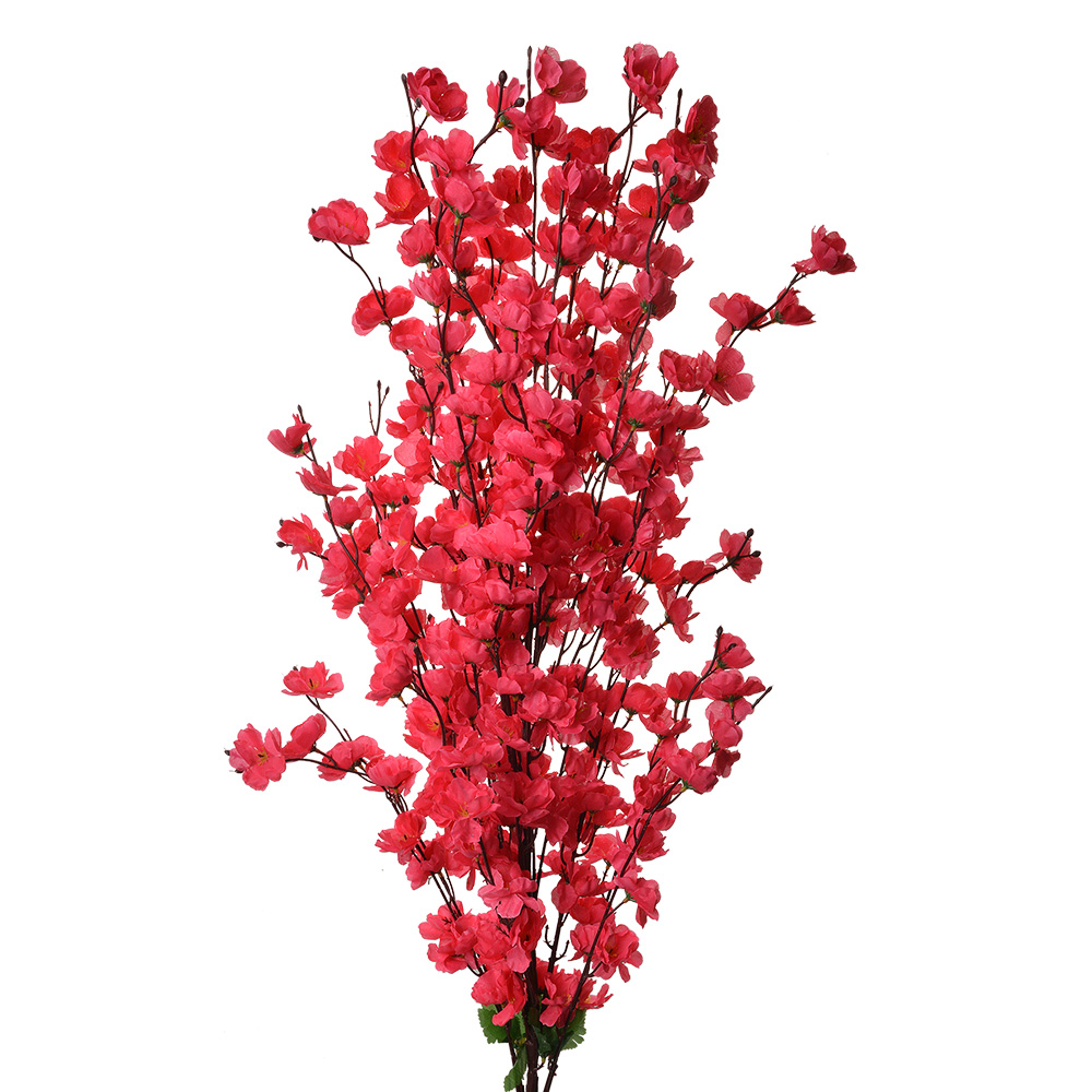 [5PL0127F] Decoratie tak met bloemen 40x10x100 cm