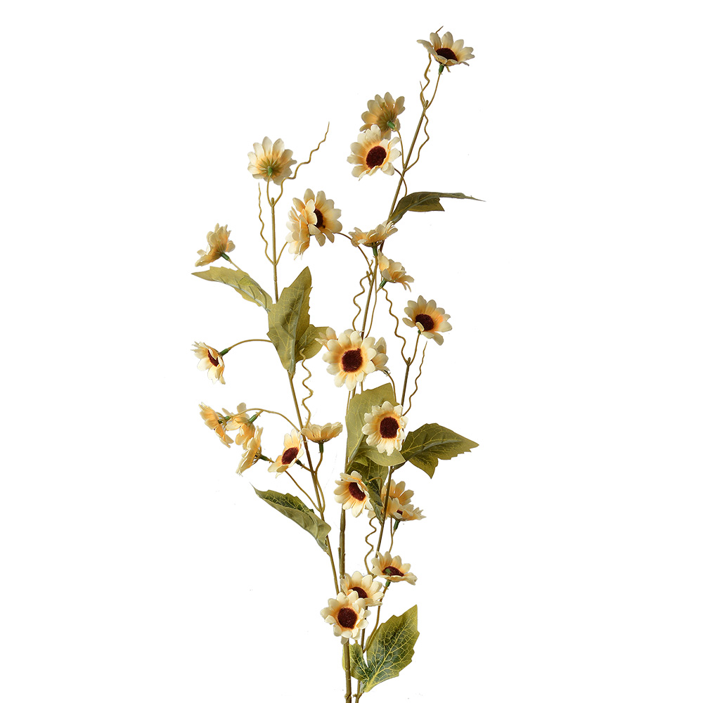 [5PL0134LY] Branche de décoration avec fleurs Jaune Vert 25x6x107 cm