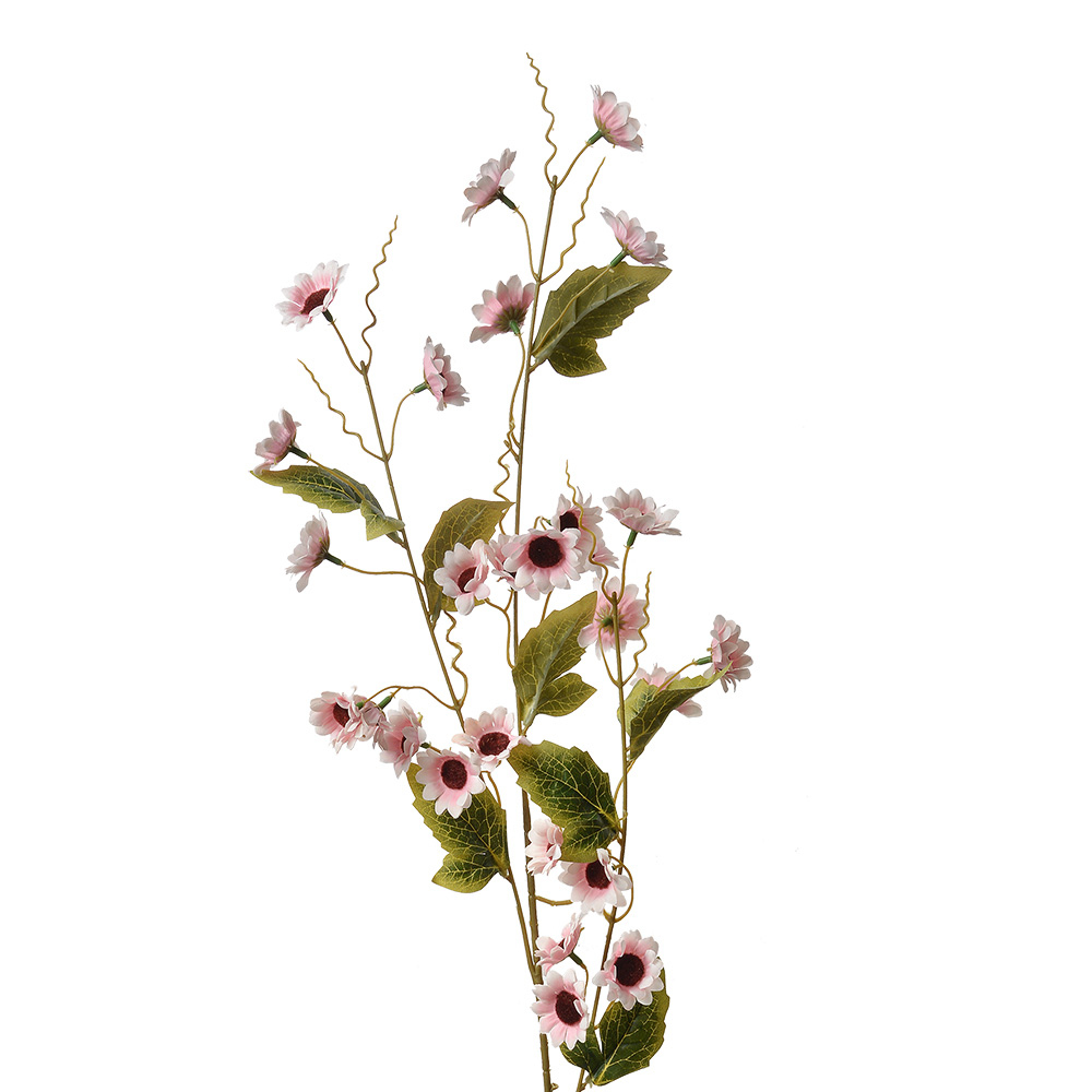 [5PL0134P] Decorative Artificial Branch with flowers Pink Green 25x6x107 cm