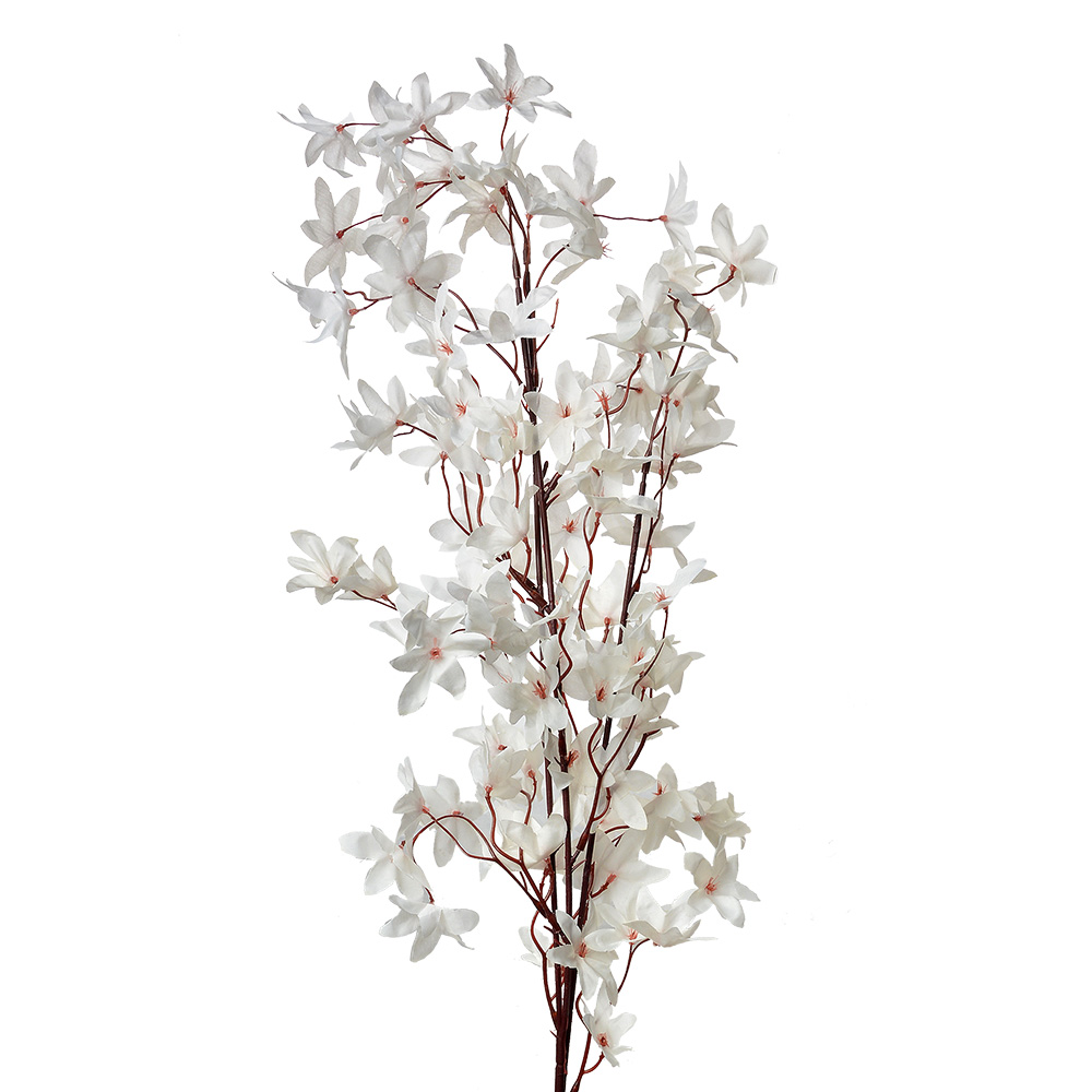 [5PL0136W] Decoratie tak met bloemen 15x7x112 cm