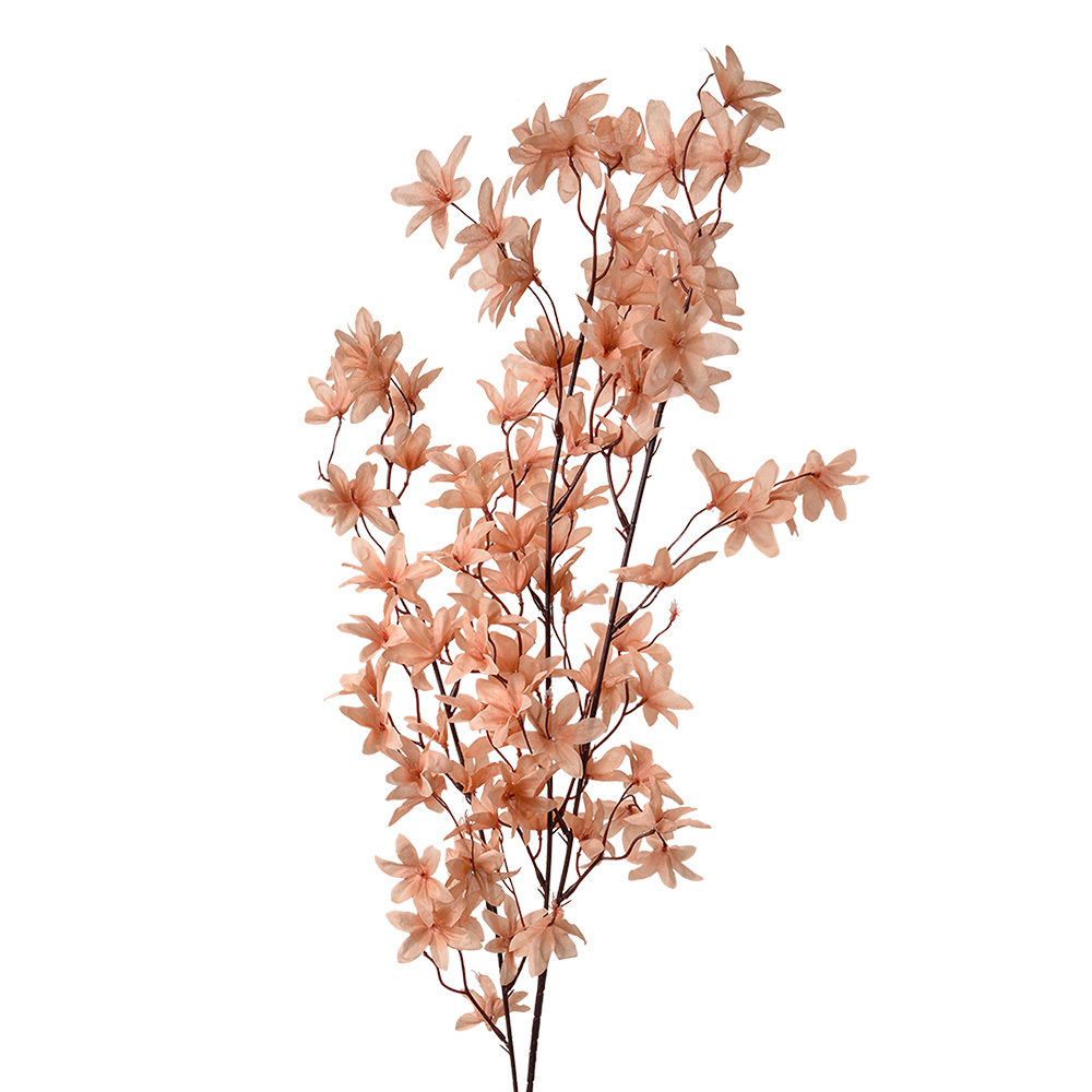 [5PL0167LO] Branche de décoration avec fleurs Orange Vert 6x6x110 cm
