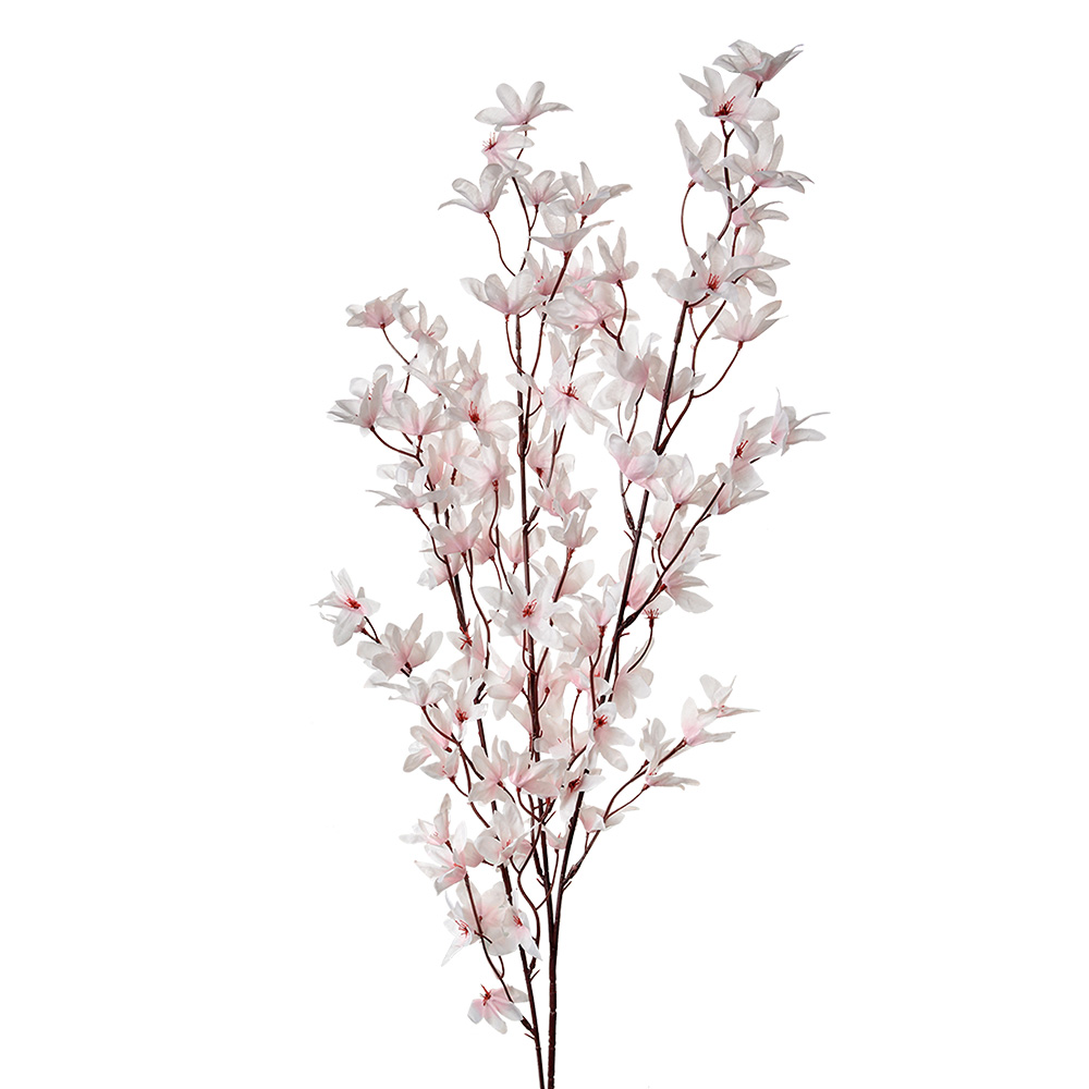 [5PL0167LP] Decorative Artificial Branch with flowers Pink Green 6x6x110 cm
