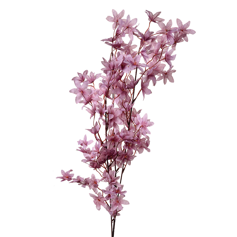 [5PL0167PA] Deko Ast mit Blumen Violett Grün 6x6x110 cm