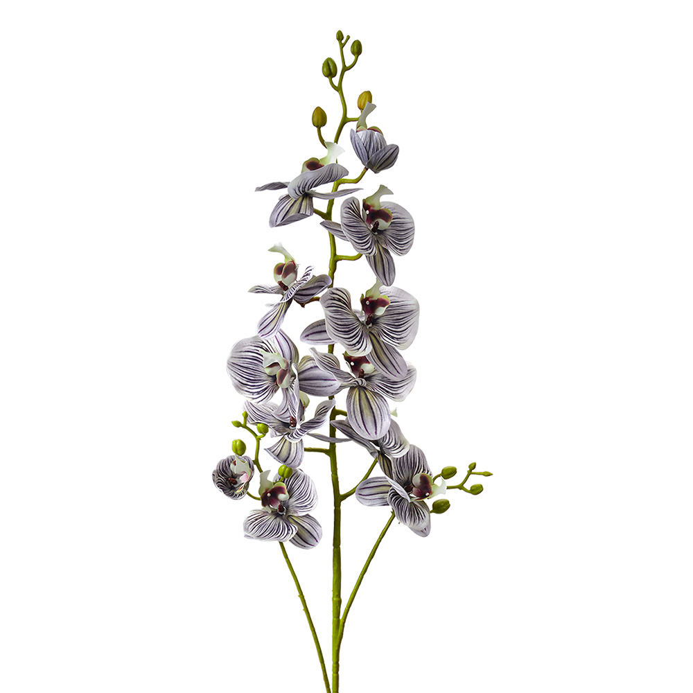 [5PL0170PA] Deko Ast mit Blumen Violett Grün 15x8x116 cm