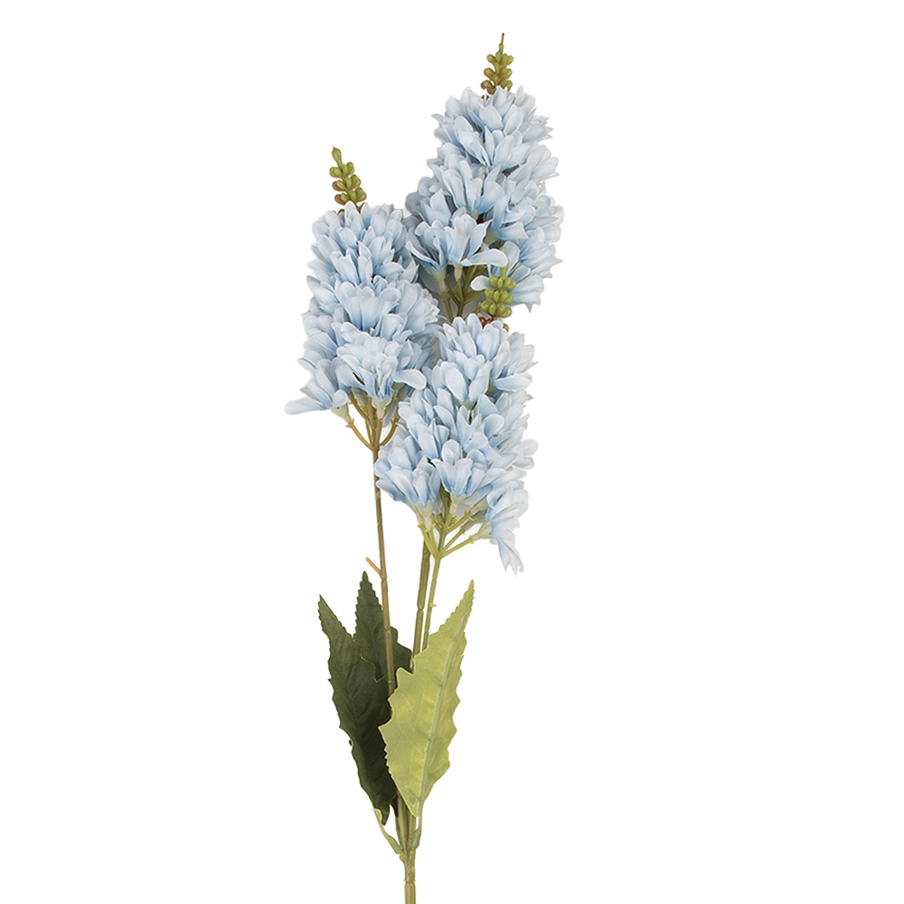[5PL0190BL] Deko Ast mit Blumen Blau Grün 10x7x74 cm