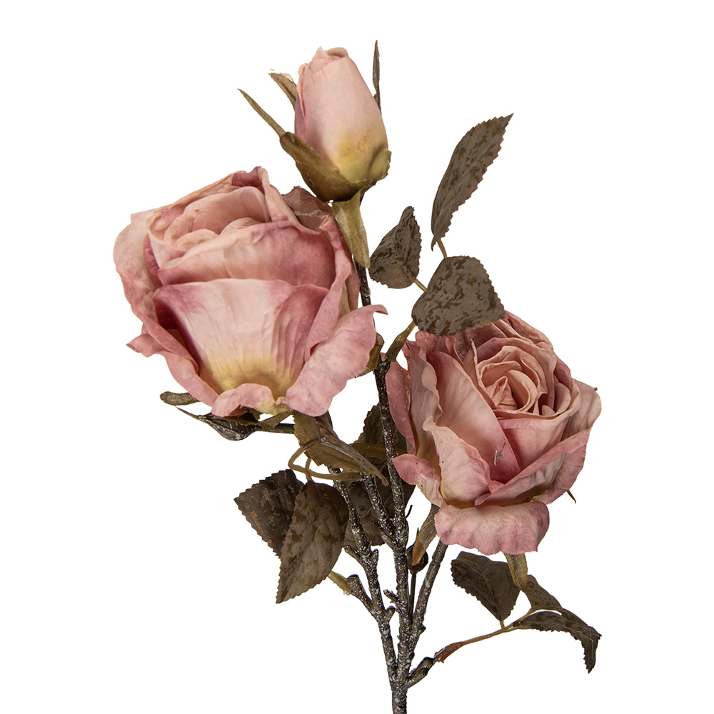 [5PL0241P] Deko Ast mit Blumen Rosa Grün 12x12x70 cm