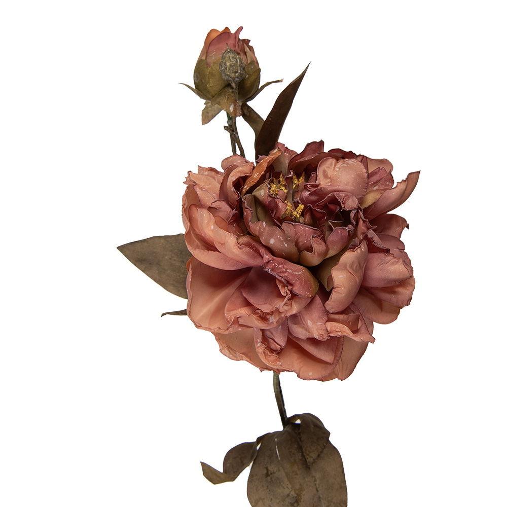 [5PL0243P] Deko Ast mit Blumen Rosa Grün 14x17x73 cm
