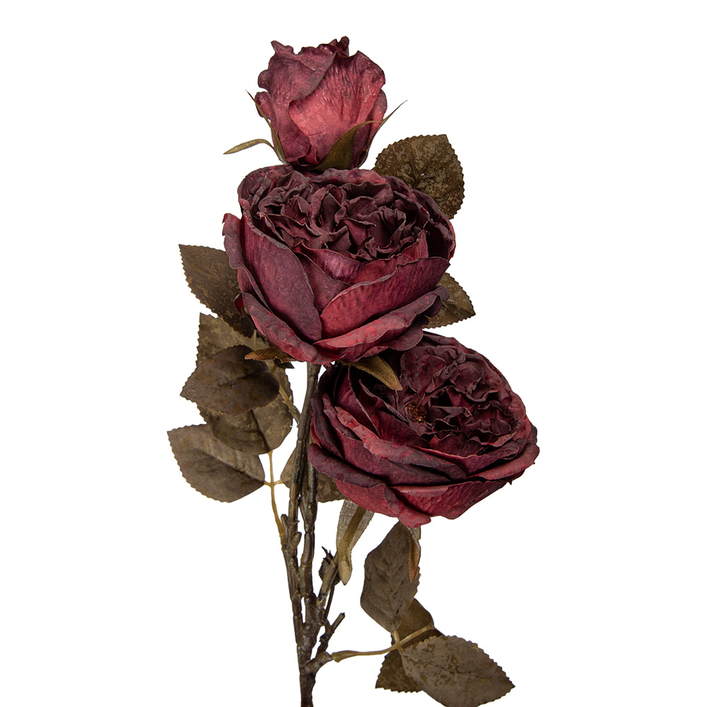 [5PL0245R] Decorative Artificial Branch with flowers Red Green 12x15x70 cm