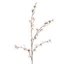 Deko Ast mit Blumen Beige Braun 8x15x120 cm