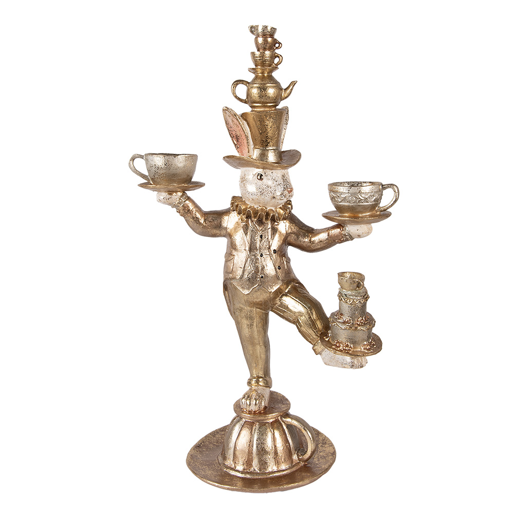 [5PR0158] Statua Decorativa Coniglio Color oro 35x22x58 cm