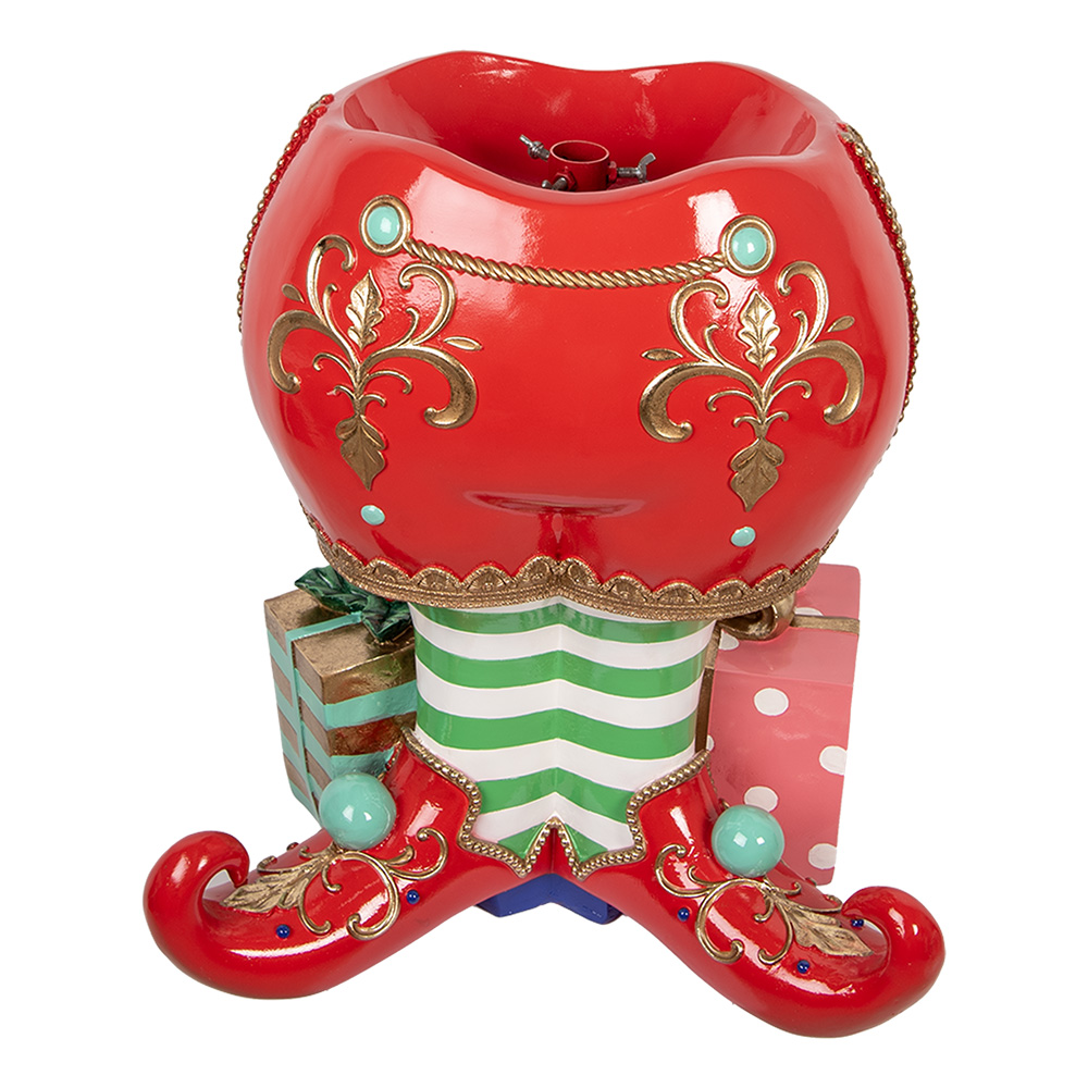 [5PR0177] Support d'arbre de Noël Rouge Vert 57x41x66 cm