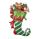 Décoration murale Chaussette de Noël Vert Rouge 54x12x78 cm