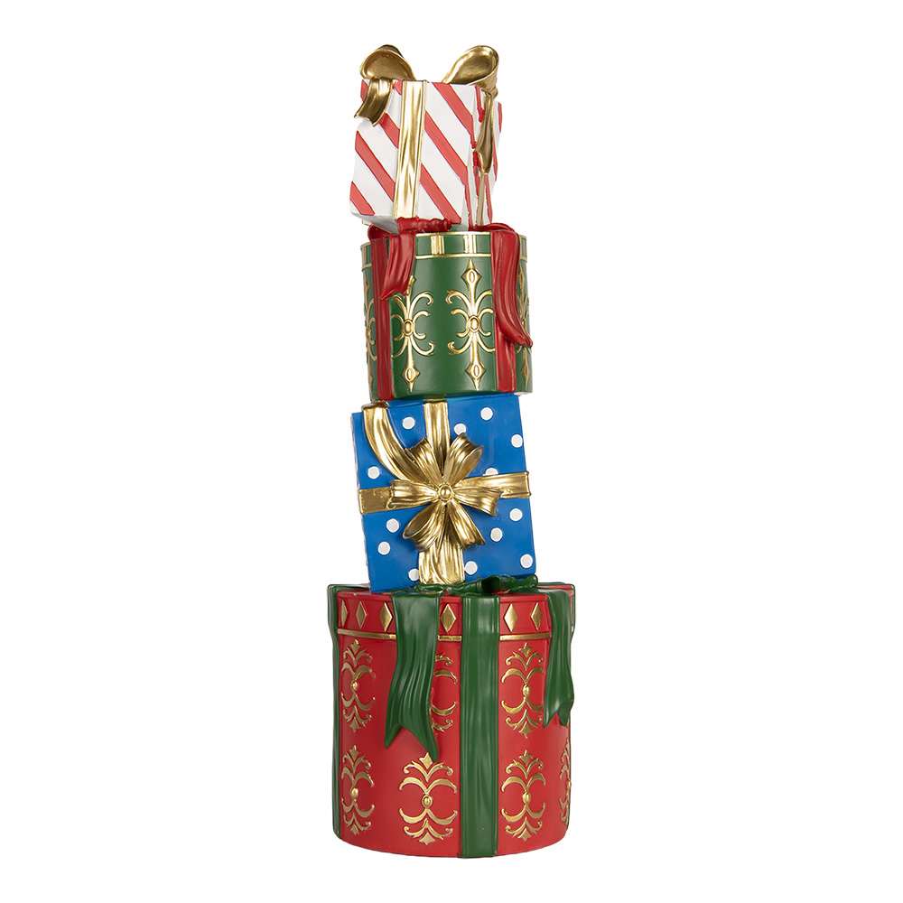 [5PR0191] Decoration of stacked Presents Red Green 23x22x71 cm