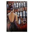 Muro decorazione donna al bar 80x5x120 cm