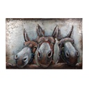 Wanddekoration ezels 120x6x80 cm