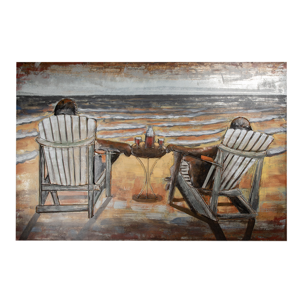 [5WA0204] Wanddecoratie strandstoelen 120x5x80 cm