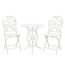Bistroset Bistrotisch Bistrostühle (3-tlg.) Beige Ø 60x70 / 40x40x92 cm (2)